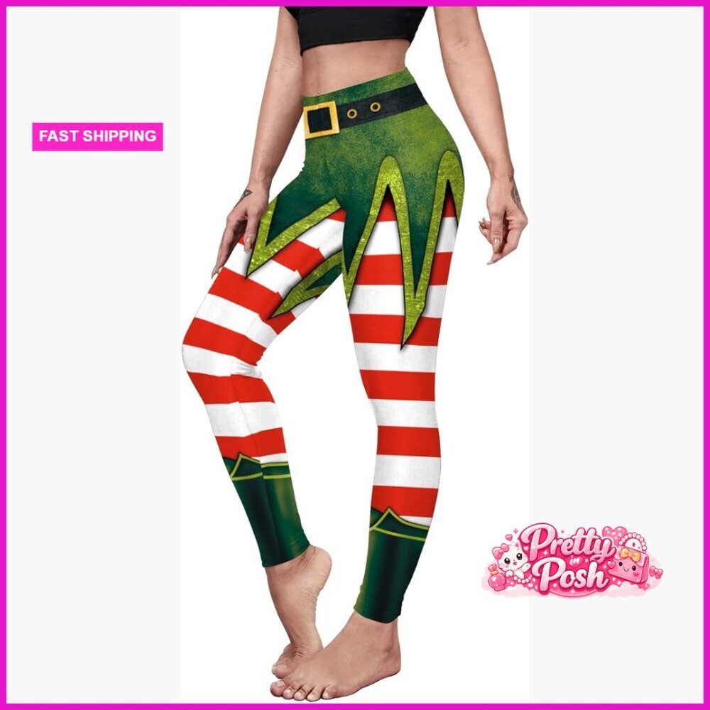 High Waist Printed Yoga Pants Leggings Holiday Costume Plus Size